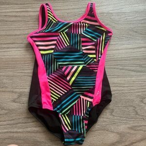 Colorful Striped Kids gymnastics leotard